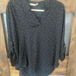 Black Polka Dot Women's Top